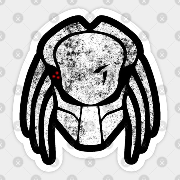 Predator's white mask Sticker by happyantsstudio